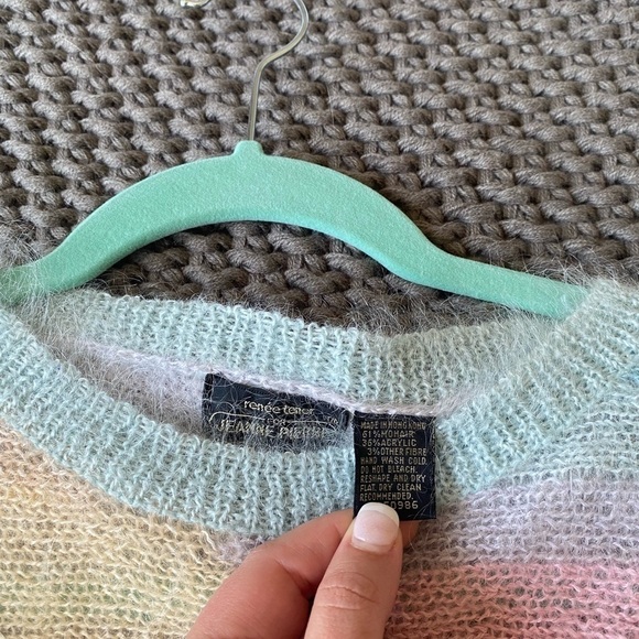 Vintage Renee Tener For Jeanne Pierre Pastel Wool Sweater in Sz Medium - Picture 4 of 5
